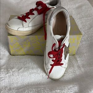 Golden Goose Kids Sneakers White with Red Laces